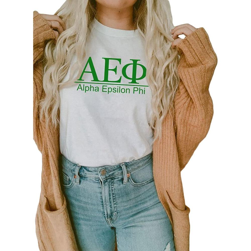 imageGreekgear Alpha Epsilon Phi Heavyweight TShirtWhite