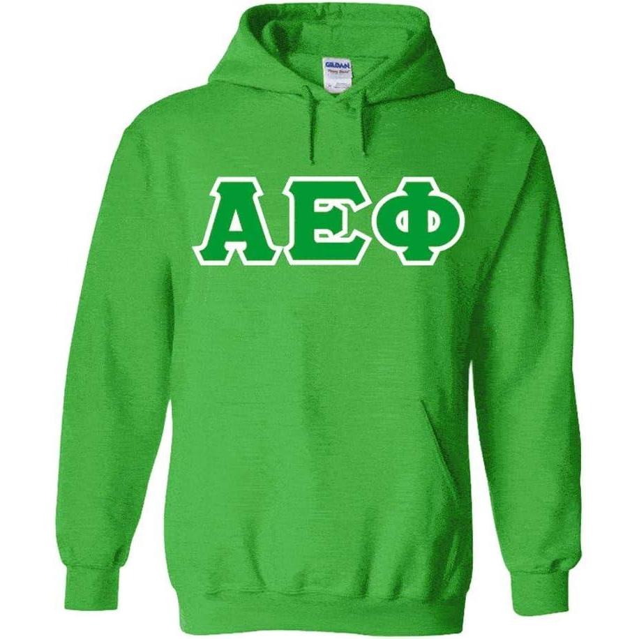 imageGreekgear Alpha Epsilon Phi Lettered Hooded SweatshirtKelly Green