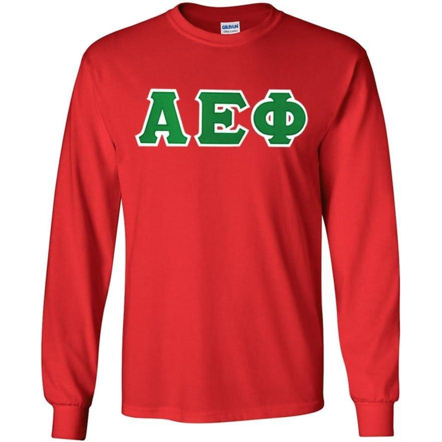 imageGreekgear Alpha Epsilon Phi Lettered Long Sleeve TeeRed