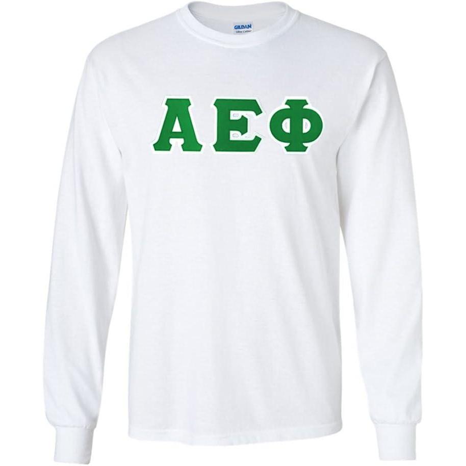 imageGreekgear Alpha Epsilon Phi Lettered Long Sleeve TeeWhite