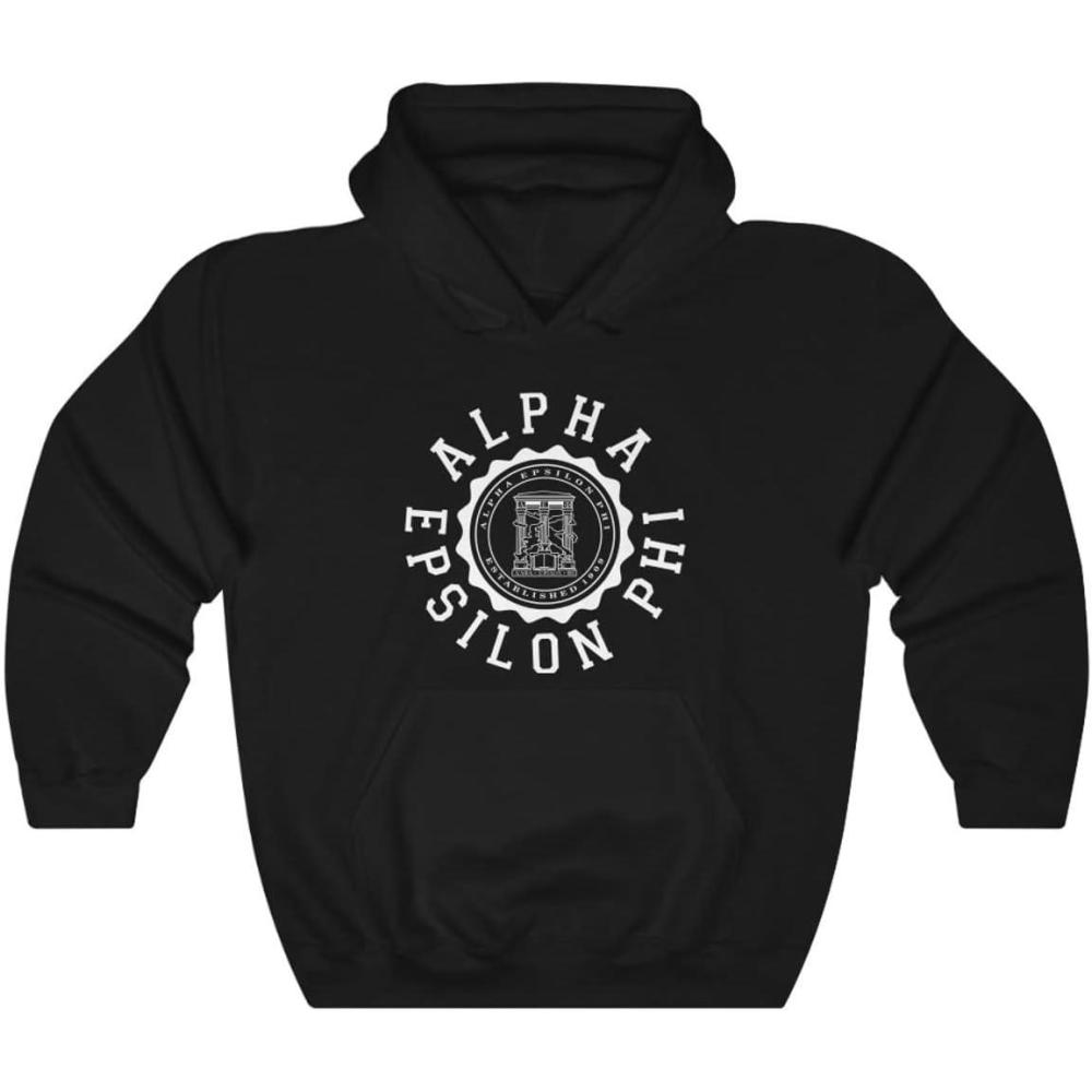 imageGreekgear Alpha Epsilon Phi Unisex College Seal HoodieBlack