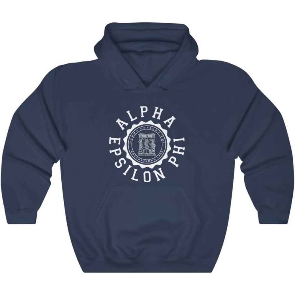 imageGreekgear Alpha Epsilon Phi Unisex College Seal HoodieNavy