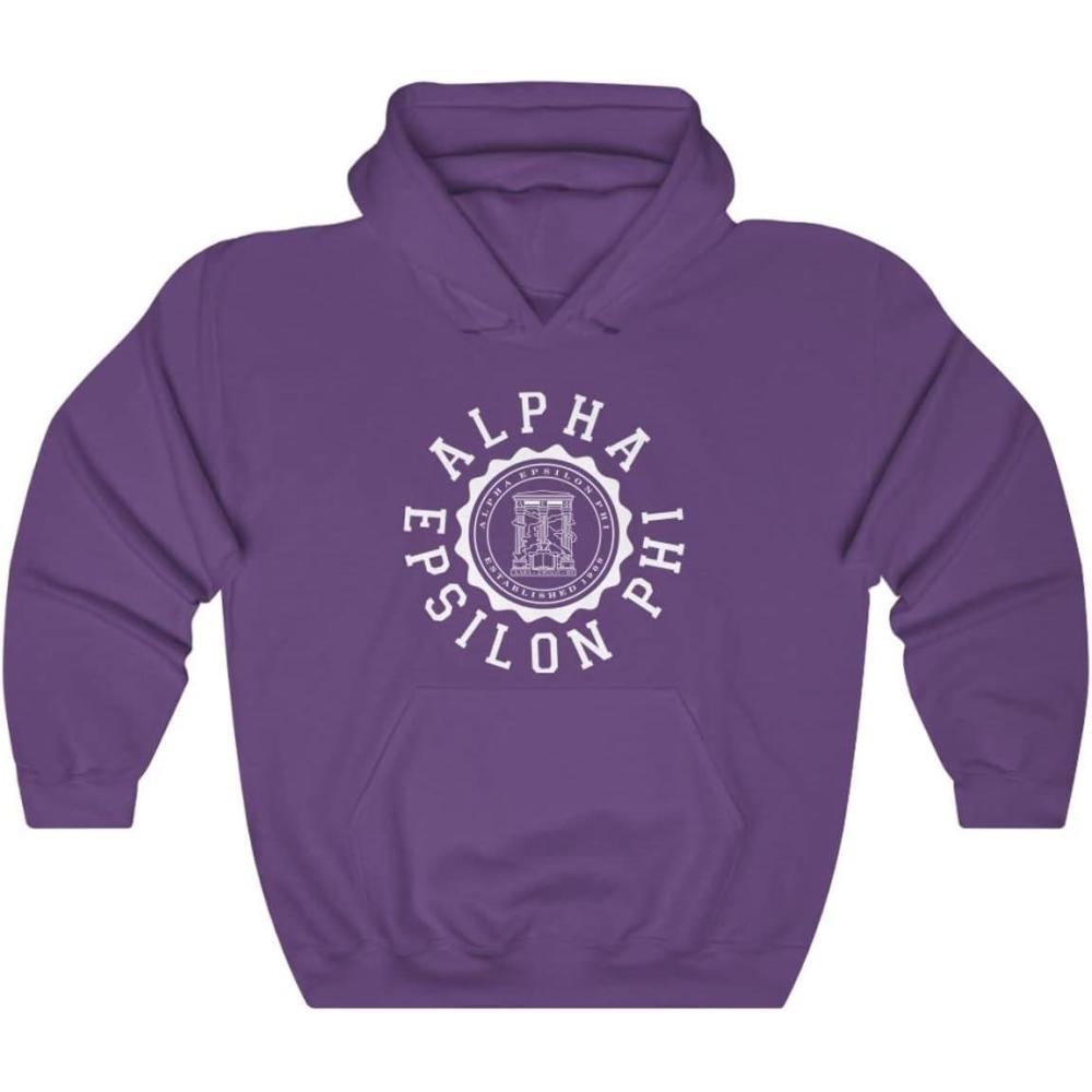 imageGreekgear Alpha Epsilon Phi Unisex College Seal HoodiePurple
