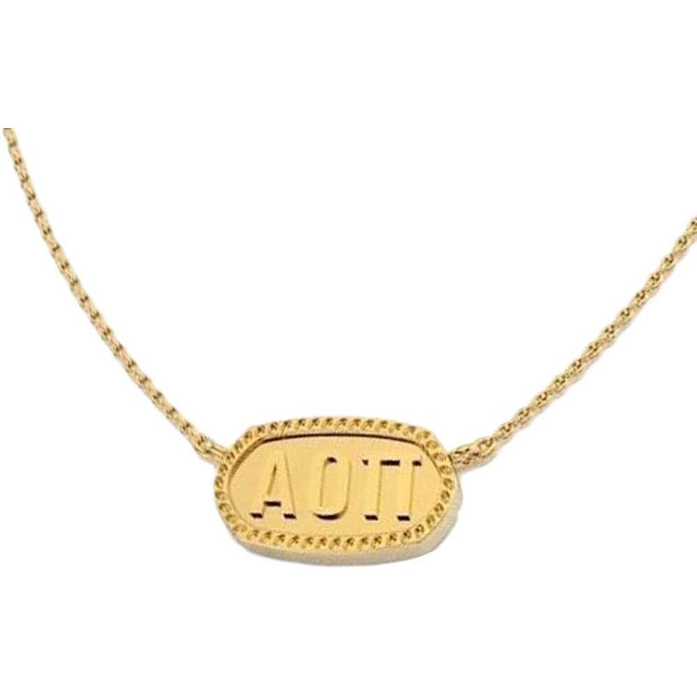 imageGreekgear Alpha Omicron Pi AOII Athena NecklaceGold Plated
