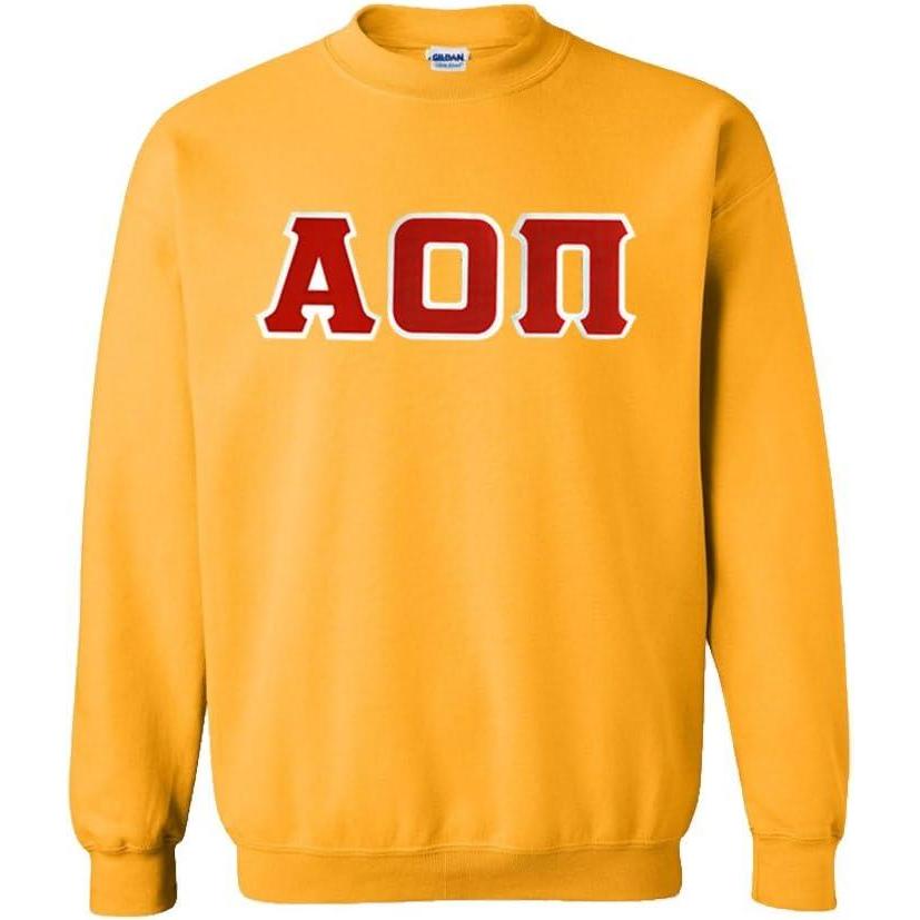 imageGreekgear Alpha Omicron Pi Lettered CrewneckAthletic Gold