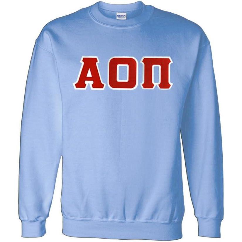 imageGreekgear Alpha Omicron Pi Lettered CrewneckLight Blue