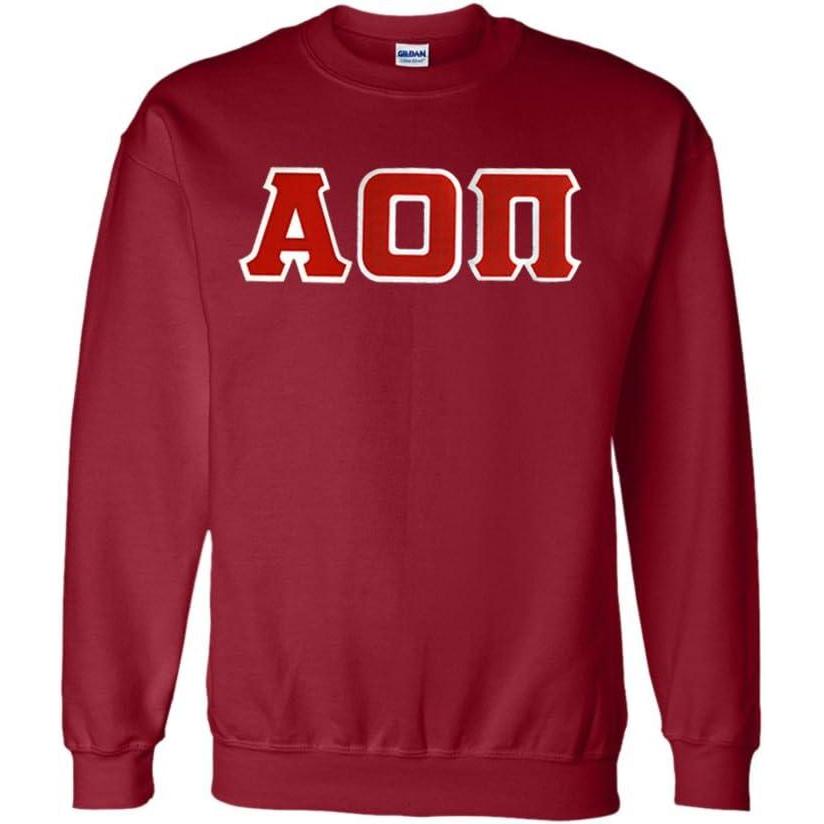imageGreekgear Alpha Omicron Pi Lettered CrewneckMaroon