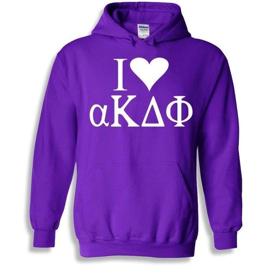 imageI Love Alpha Kappa Delta Phi Hooded SweatshirtsPurple