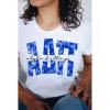 Alpha Delta Pi Floral Big Lettered T-Shirt(White)
