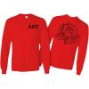 Alpha Omicron Pi AOII World Famous Crest Long Sleeve T-Shirt(Red)