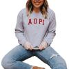 Greekgear Alpha Omicron Pi AOII Nickname College Crew(Light Grey)
