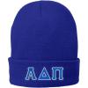 Alpha Delta PI Big Greek Lettered Knit Cap(Royal Blue W/Royal Blue/White Thread Color)