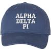 Alpha Delta Pi Pigment Dyed Baseball Cap(Navy W/White Thread Color)