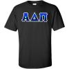 Alpha Delta Pi Two Tone Greek Lettered T-Shirt(Black)