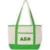Alpha Epsilon Phi Sailing Tote Bag(Natural/ Lime Green)