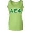 Greekgear Alpha Epsilon Phi Lettered Ladies Tank Top(Green)
