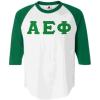 Greekgear Alpha Epsilon Phi Lettered Raglan Shirt(White W/Kelly Green)