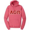 Greekgear Alpha Omicron PI AOII Pigment-Dyed Lettered Hooded Sweatshirt(Fruit Punch)