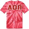 Greekgear Alpha Omicron Pi AOII Lettered Tie-Dye T-Shirts(Red)