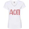Greekgear Alpha Omicron Pi AOII V-Neck T-Shirt(White)
