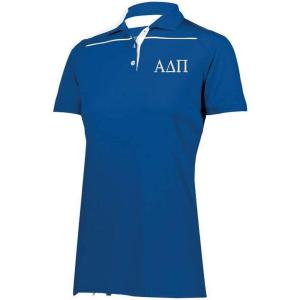 Alpha Delta Pi Greek Letter Defer Polo(Royal/White)