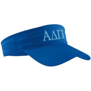 Alpha Delta Pi Greek Letter Visor(Royal Blue W/Light Blue Thread Color)