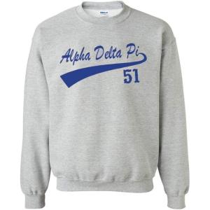 Alpha Delta Pi Tail Crewneck(Light Grey)
