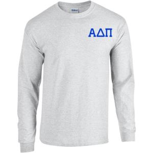 Alpha Delta Pi World Famous Crest Long Sleeve T-Shirt(Light Grey)