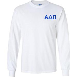Alpha Delta Pi World Famous Crest Long Sleeve T-Shirt(White)