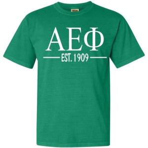 Alpha Epsilon Phi Custom Greek Lettered Short Sleeve T-Shirt(Grass)