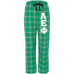 Alpha Epsilon Phi Pajamas Flannel Plaid Pant(Kelly Green)