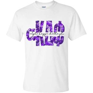 Alpha Kappa Delta Phi Floral Big Lettered T-Shirt(White)