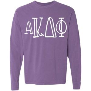 Alpha Kappa Delta Phi Greek Long Sleeve T-Shirt(Violet)