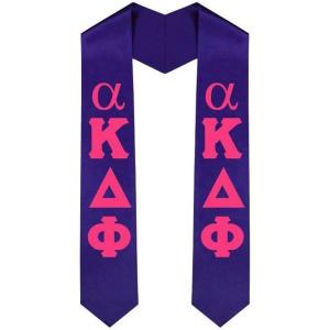 Alpha Kappa Delta Phi Sorority Greek Lettered Graduation Sash Stole(Purple)