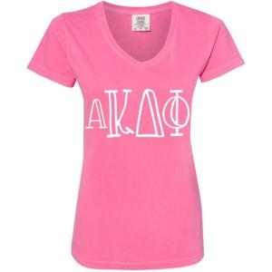 Alpha Kappa Delta Phi V-Neck T-Shirt(Crunchberry)