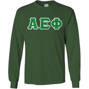 Greekgear Alpha Epsilon Phi Lettered Long Sleeve Tee(Forest Green)
