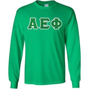 Greekgear Alpha Epsilon Phi Lettered Long Sleeve Tee(Irish Green)