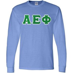 Greekgear Alpha Epsilon Phi Lettered Long Sleeve Tee(Light Blue)