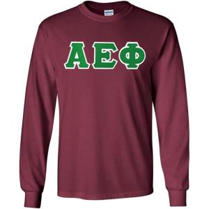 Greekgear Alpha Epsilon Phi Lettered Long Sleeve Tee(Maroon)