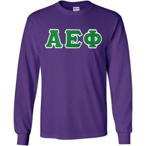 Greekgear Alpha Epsilon Phi Lettered Long Sleeve Tee(Purple)