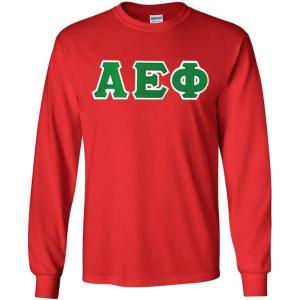 Greekgear Alpha Epsilon Phi Lettered Long Sleeve Tee(Red)