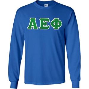 Greekgear Alpha Epsilon Phi Lettered Long Sleeve Tee(Royal Blue)