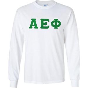 Greekgear Alpha Epsilon Phi Lettered Long Sleeve Tee(White)