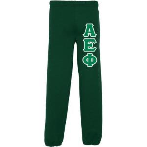Greekgear Alpha Epsilon Phi Lettered Sweatpants(Green)