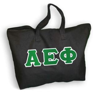 Greekgear Alpha Epsilon Phi Lettered Tote Bag(Black)
