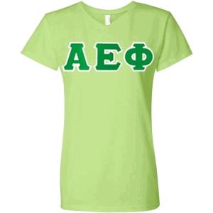 Greekgear Alpha Epsilon Phi Lettered V Neck Tee(Lime Green)