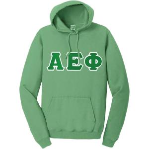 Greekgear Alpha Epsilon Phi Pigment-Dyed Lettered Hooded Sweatshirt(Safari)