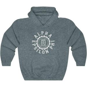 Greekgear Alpha Epsilon Phi Unisex College Seal Hoodie(Dark Heather)