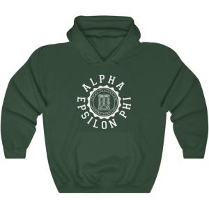 Greekgear Alpha Epsilon Phi Unisex College Seal Hoodie(Forest Green)