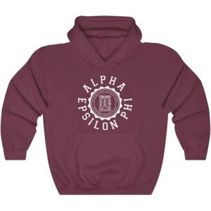 Greekgear Alpha Epsilon Phi Unisex College Seal Hoodie(Maroon)